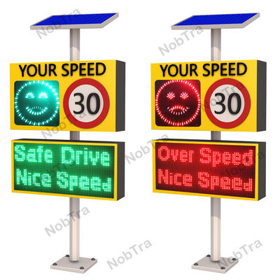 Detection Range Up To 150 Meters Speed Aware Radar Speed Signs Solar Battery Powered Weatherproof IP54 For Road Speed Control