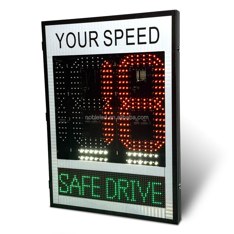 Remote connectivity Solar Powered Radar Speed Signs featuring angle compensation 0 to 90 degrees and speed limit setting by phone app for speed detection